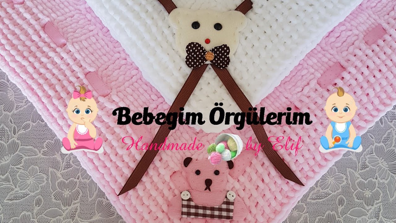 Bebekler için Kadife iple örülen şeker yada pofidik battaniye yapımı 1.bölüm
