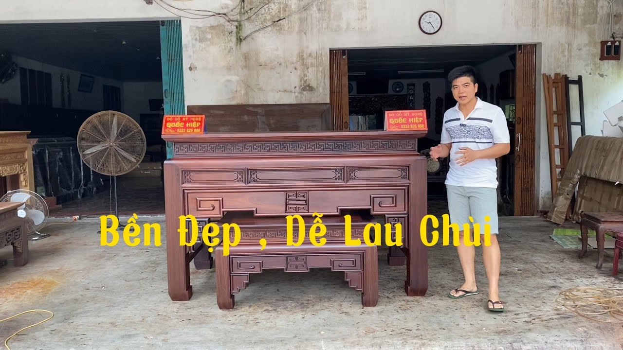 Đánh Giá Chi Tiết : Mẫu Bàn Thờ Gia Tiên Đẹp , Nhẹ Nhàng , Dễ Lau Chùi , Tại Nam Định