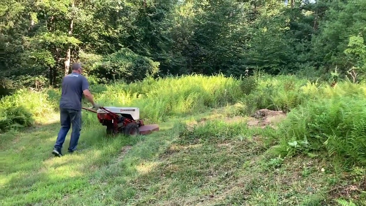 How to Use the Gravely Brush Hog to Mow Thick Brush Please Subscribe To Our Channel