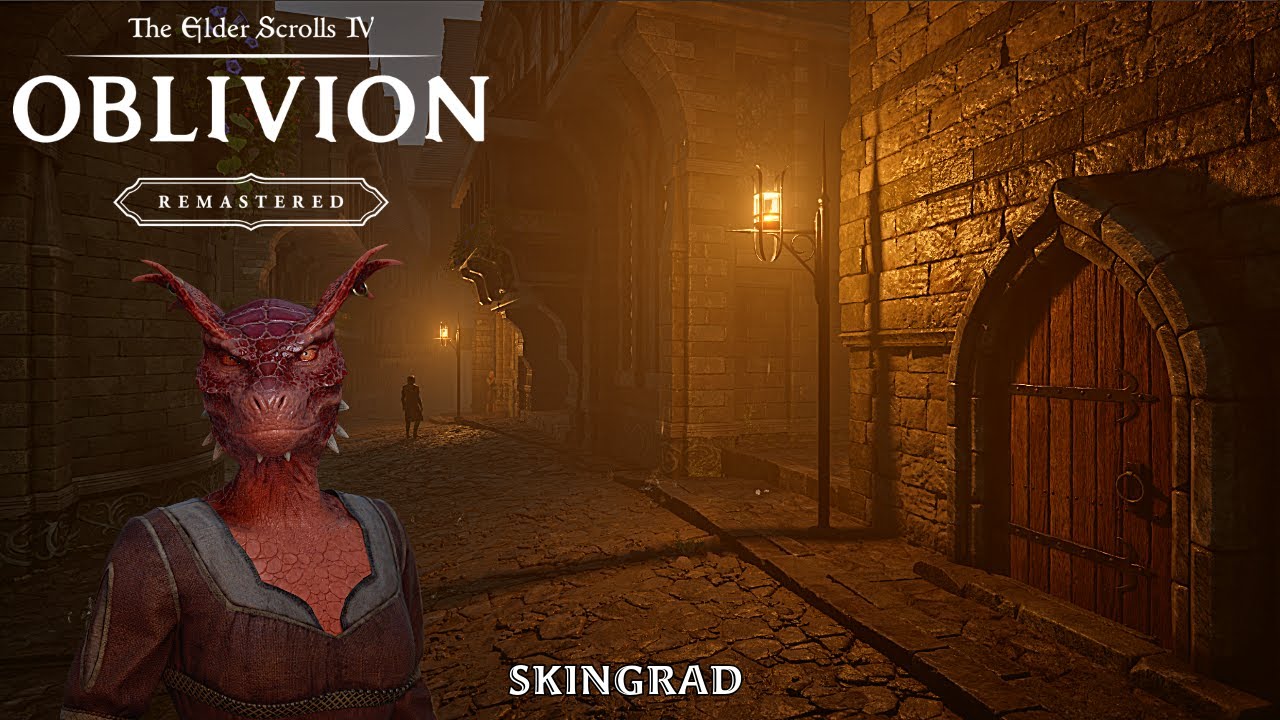Oblivion Remastered - Skingrad Rainy Night Ambience For Sleep No Ads