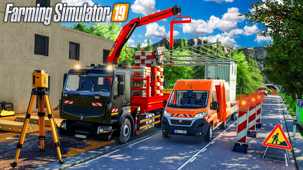 Arriv&eacute;e des marchandises au Chantier (Farming Simulator 19 TRAVAUX PUBLICS)