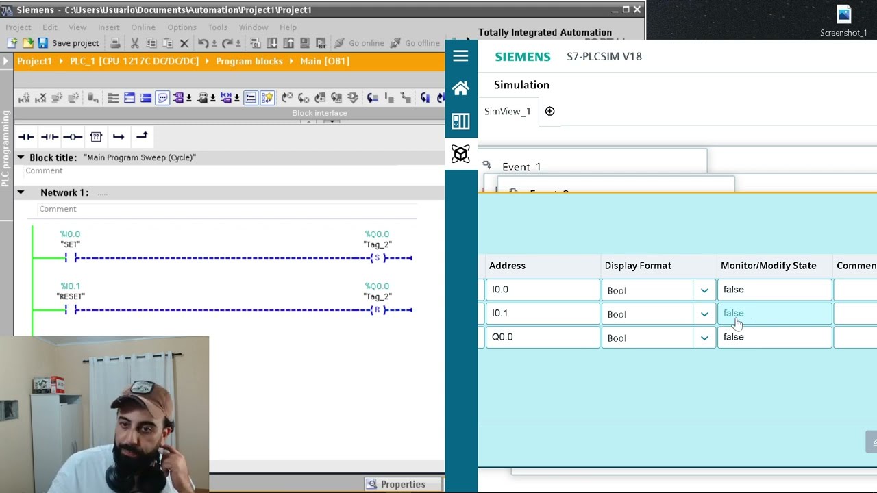 Comment faire la simulation entre TIA PORTAL V18 et PLCSIM V18