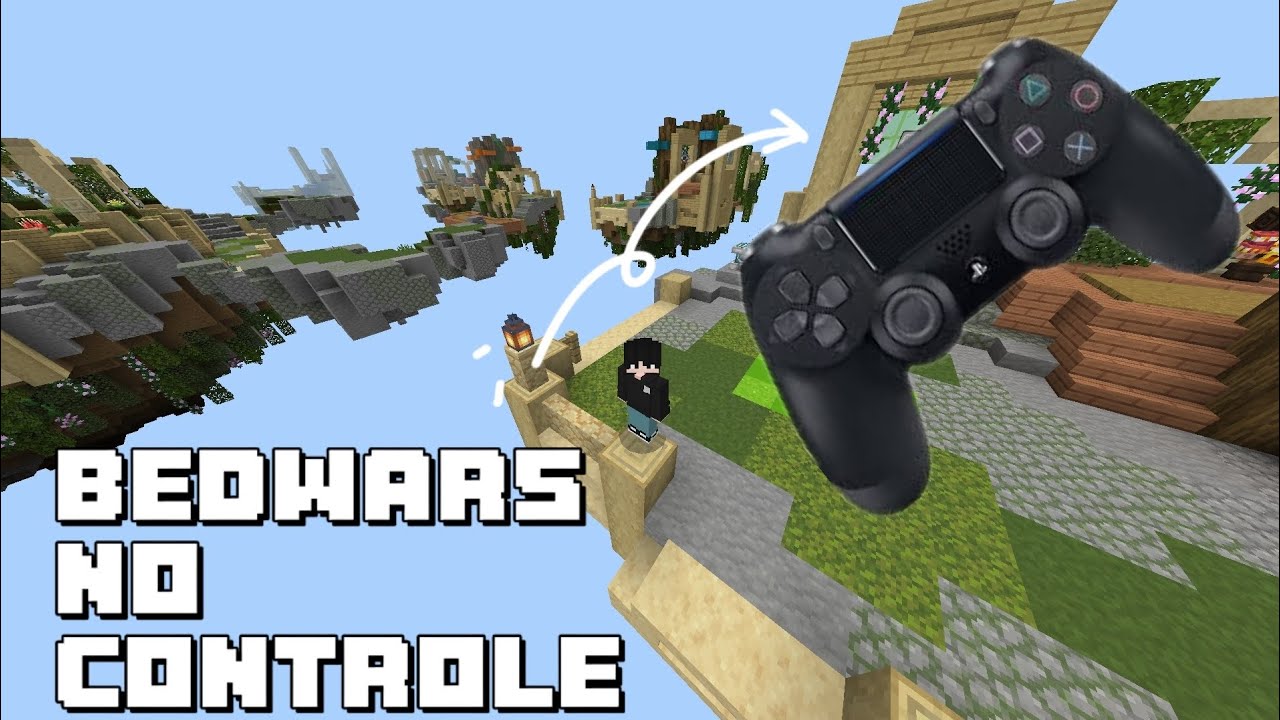 JOGANDO BEDWARS NO CONTROLE DE PS4(é horrível...)