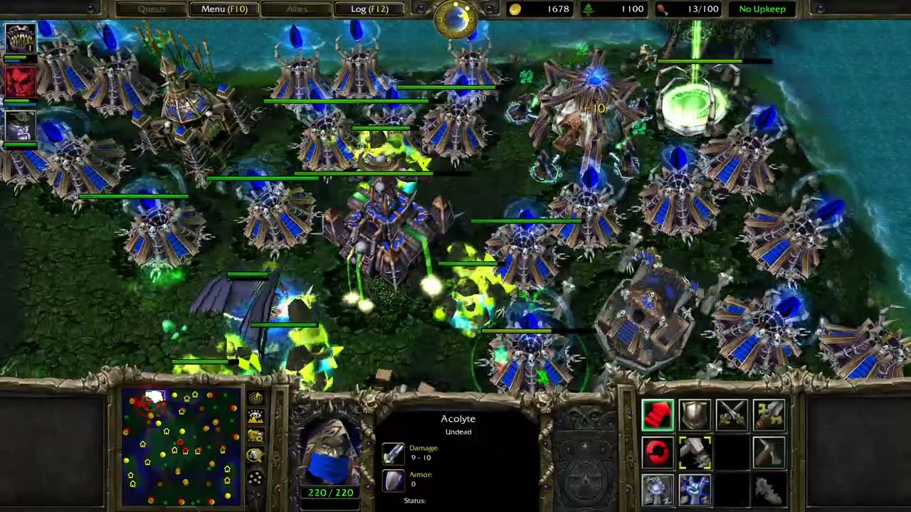 Warcraft III Magtheridon, Illidan & Balnazzar  vs 8 Insane Computer AI【麦格瑟里登+尤迪安+巴纳泽尔 vs 八个令人发狂】