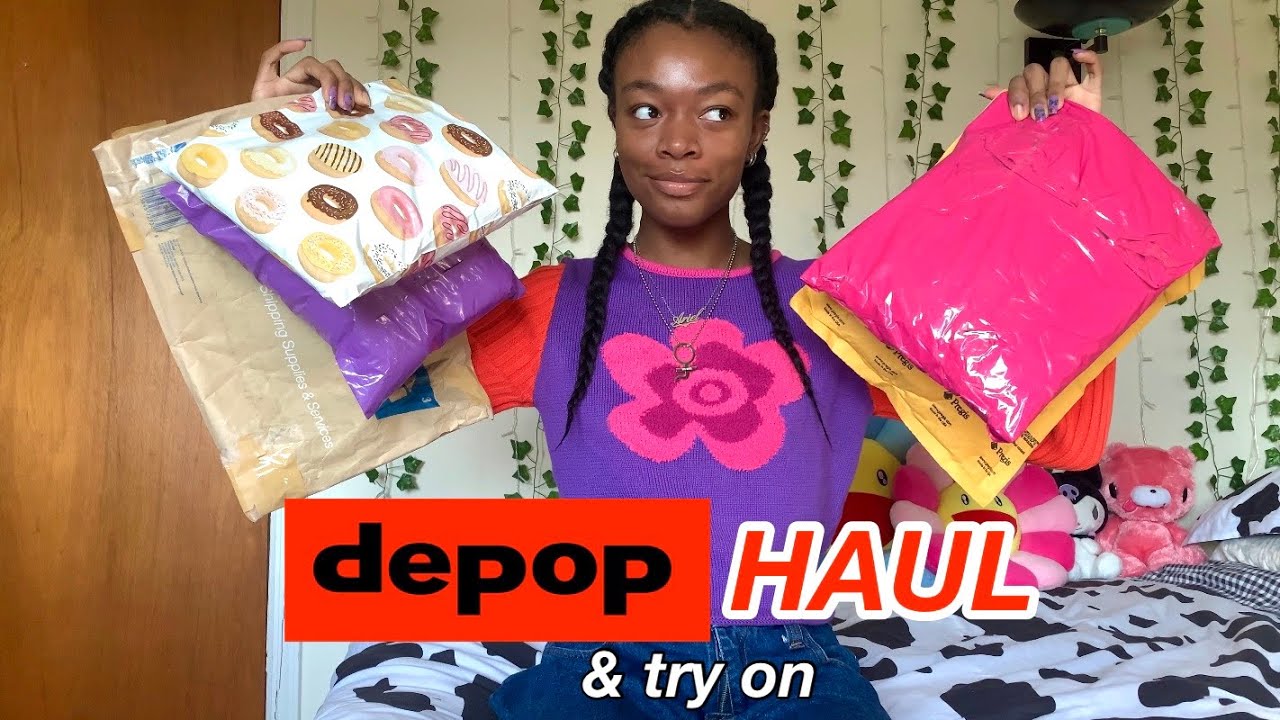 *HUGE* depop / online thrift unboxing and try on!