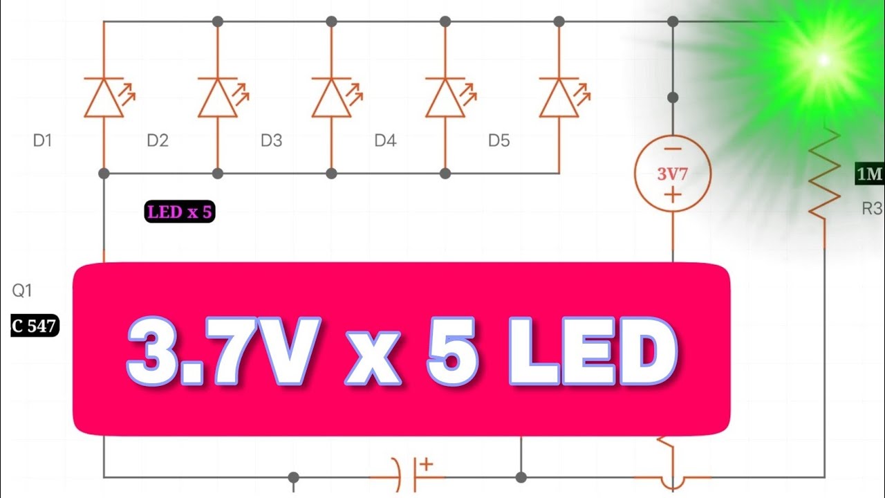 5 X LED 3.7V Flasher