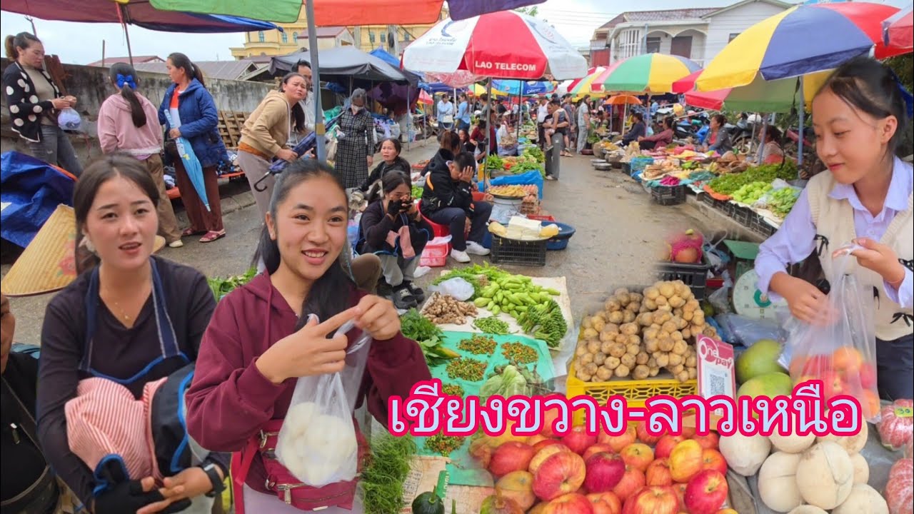#เที่ยวลาว ตลาดเย็นๆเมืองแปก #แขวงเชียงขวาง #บรรยากาศ อาหารพื้นบ้านตามฤดูกาล #วิถีชาวบ้าน #ลาวเหนือ
