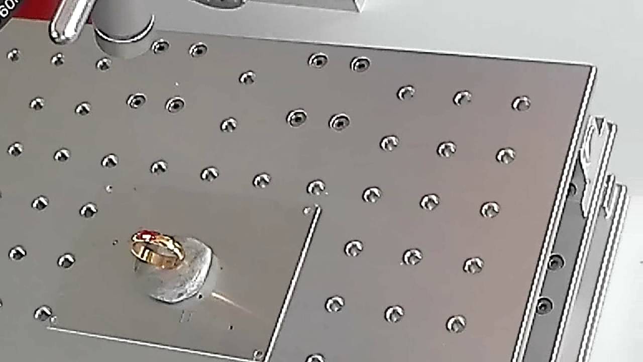 Fixed in Rubber outside ring engraving-Yihui brand Laser marker