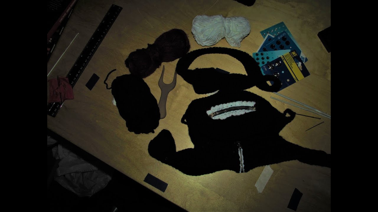 Tokyo Ghoul Zipper Mask Crochet FINALE part 5 (Crochet Eyepatch tutorial)