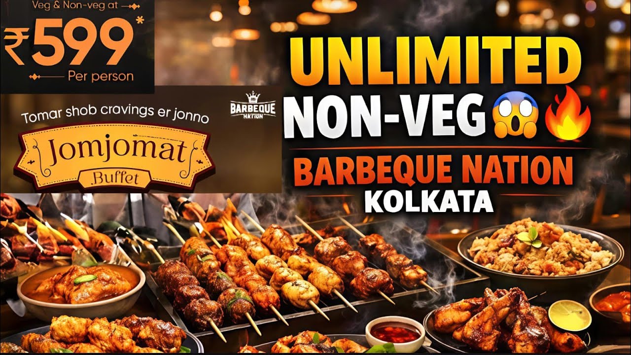 Более 60 блюд, которые Barbeque Nation может предложить! 😲 #еда #колката #фестиваль #видео