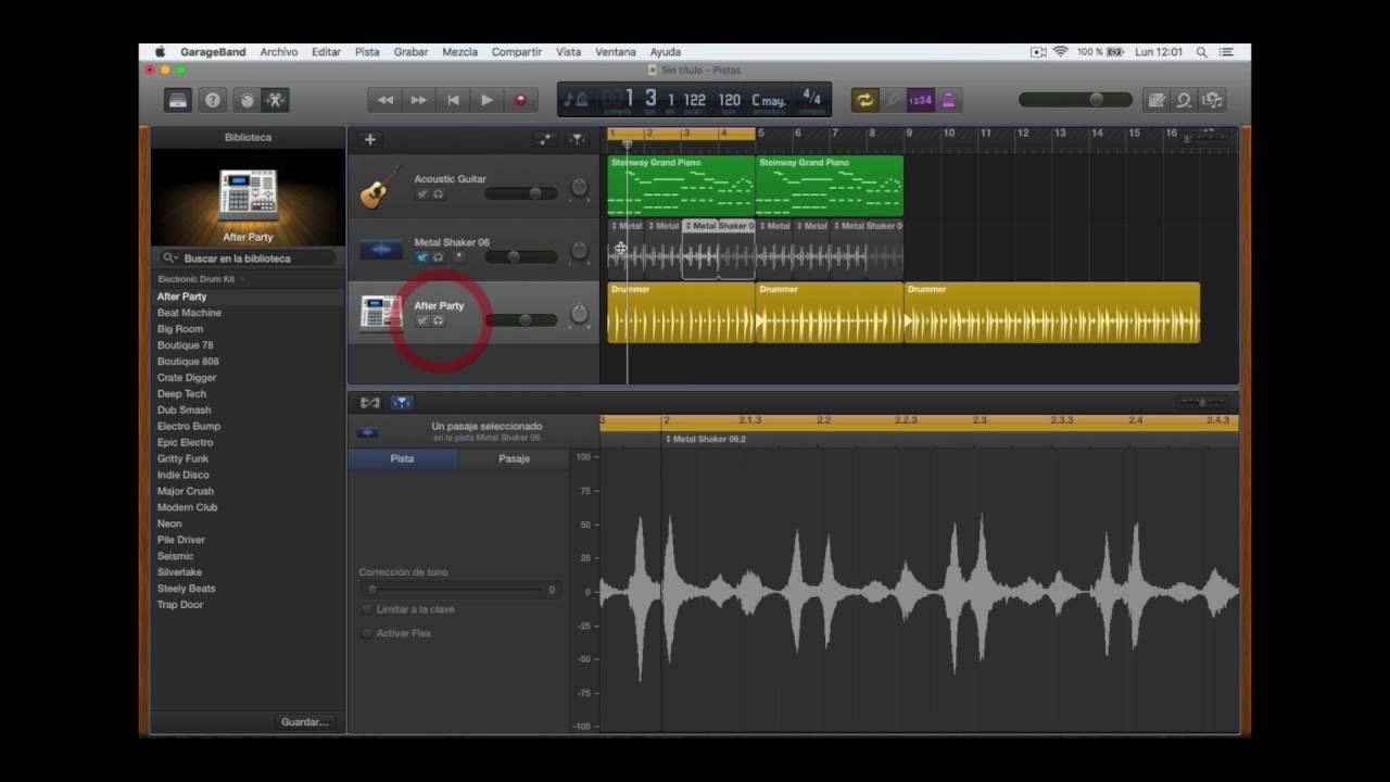 Cómo usar GarageBand- Primeros pasos 4: Pista Drummer