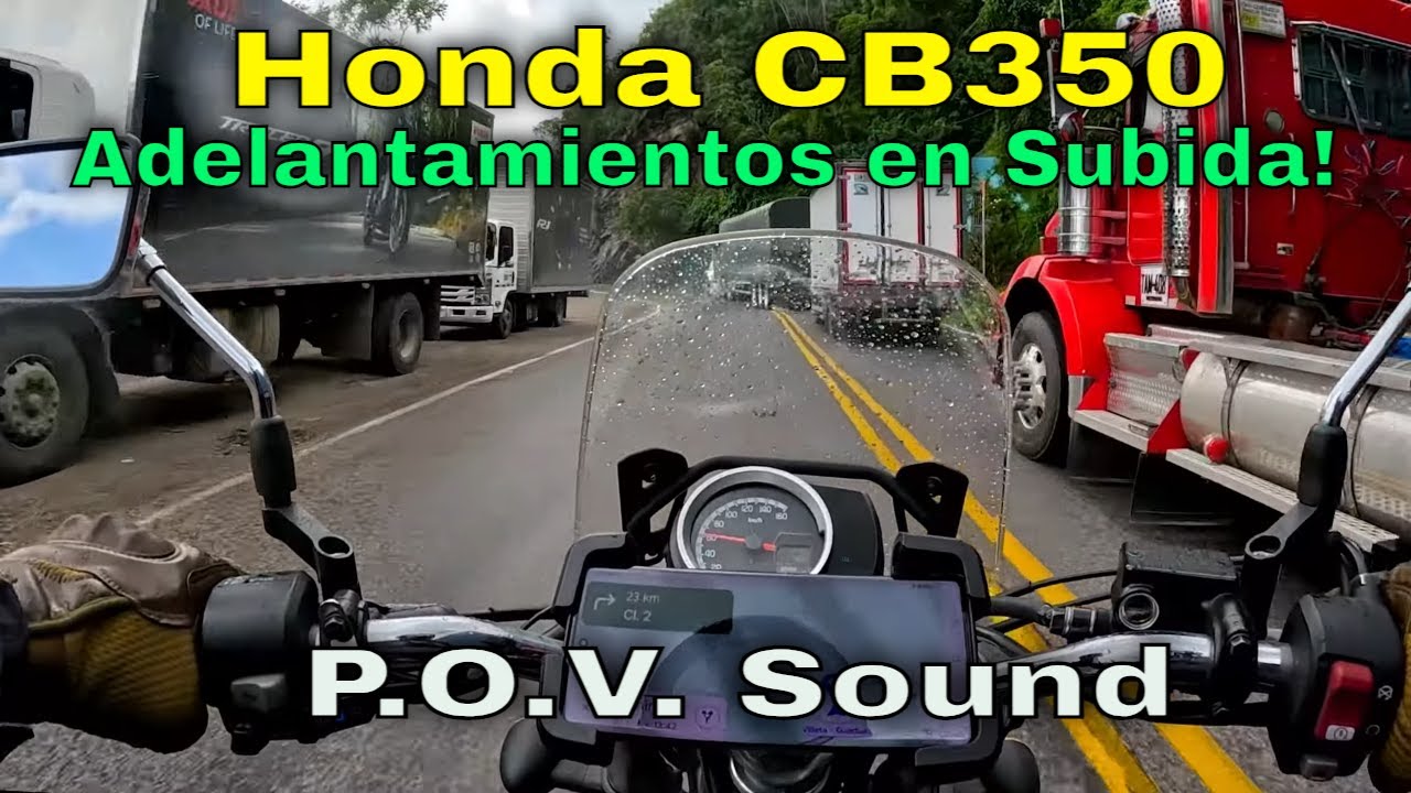 Honda CB350 supera los límites! adelantamientos en paso de montaña lluvioso | #honda