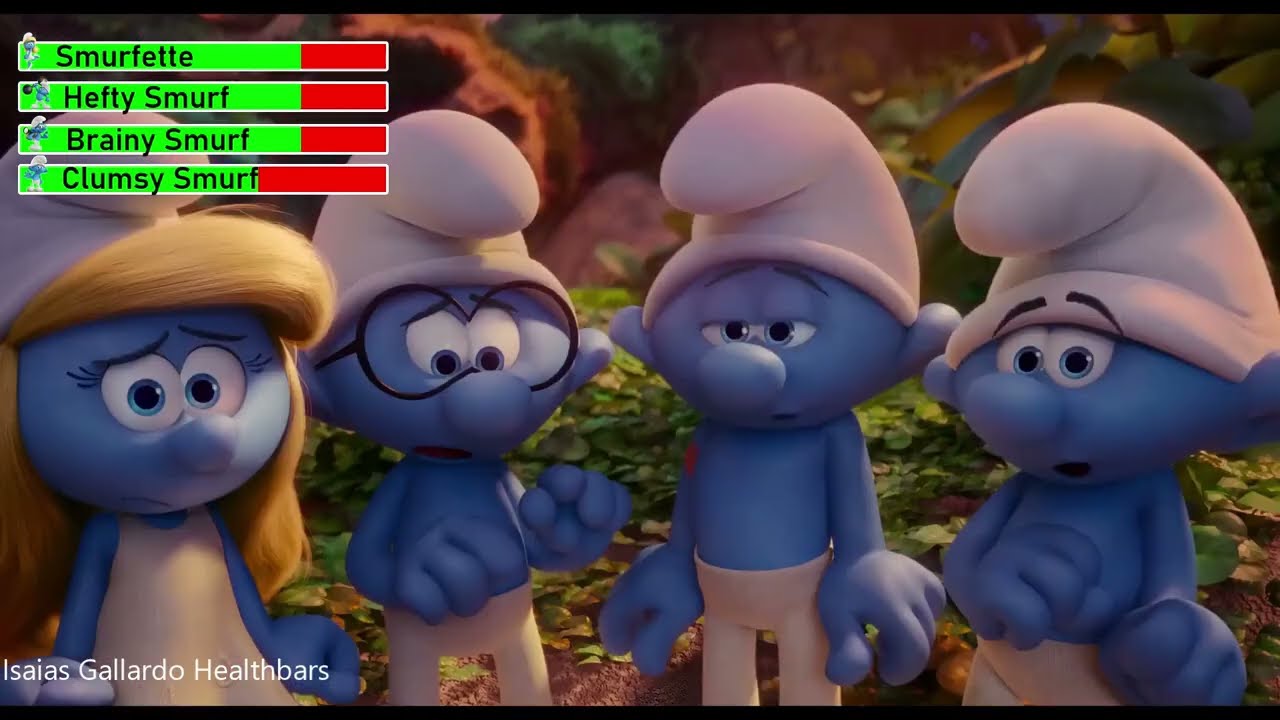 Smurfs: The Lost Village (2017) Escaping Gargamel's Castle with healthbars
