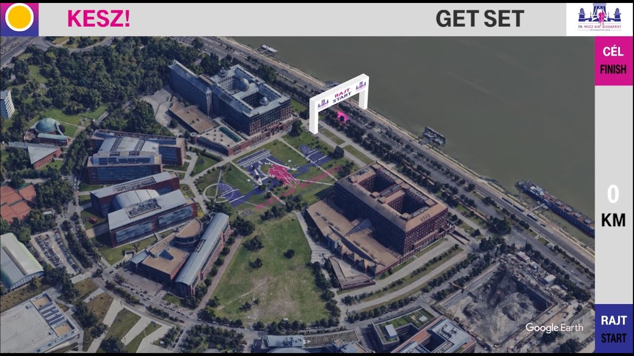 39. Wizz Air Budapest F&eacute;lmaraton 2024 - 21 km &uacute;tvonal anim&aacute;ci&oacute;