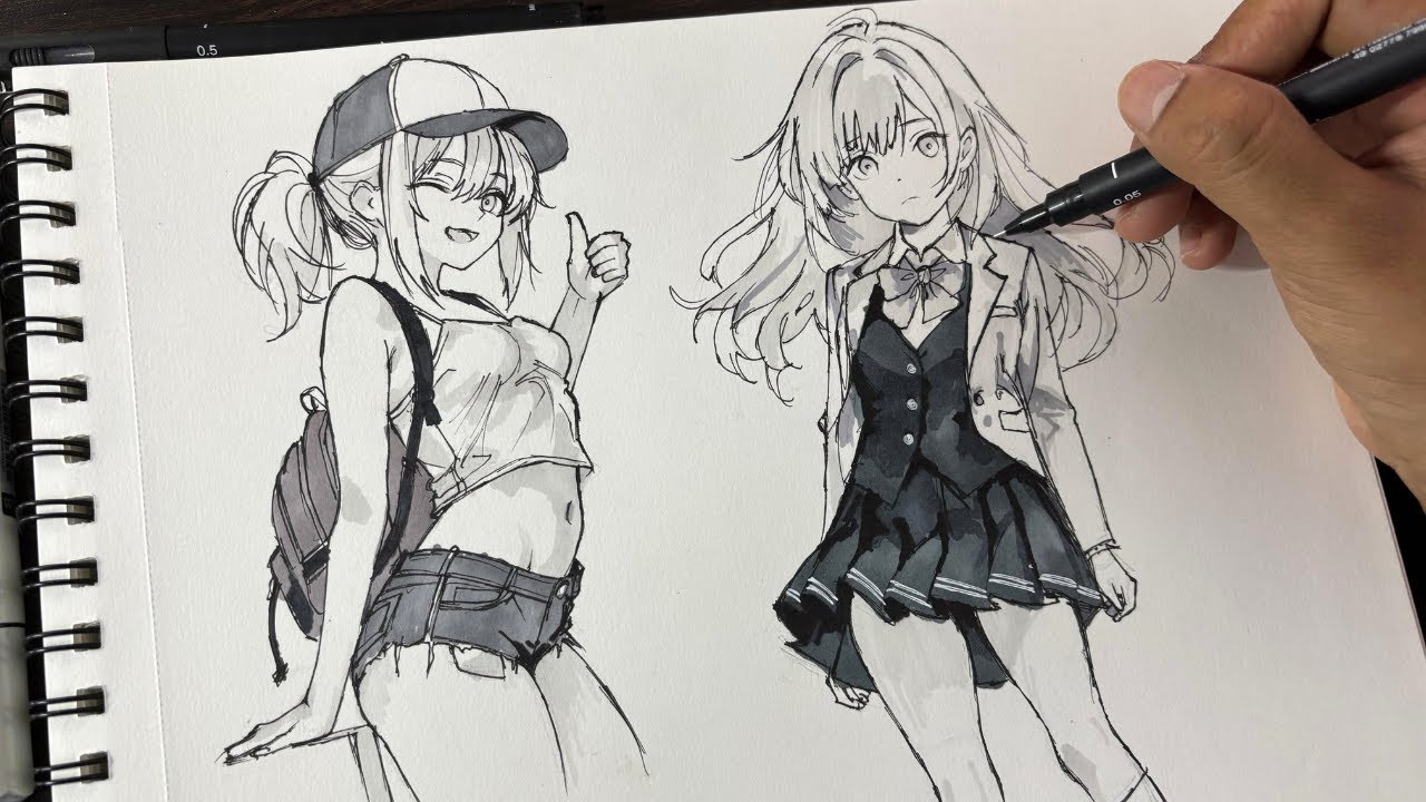 Sketchbook drawing - Body anatomy practice