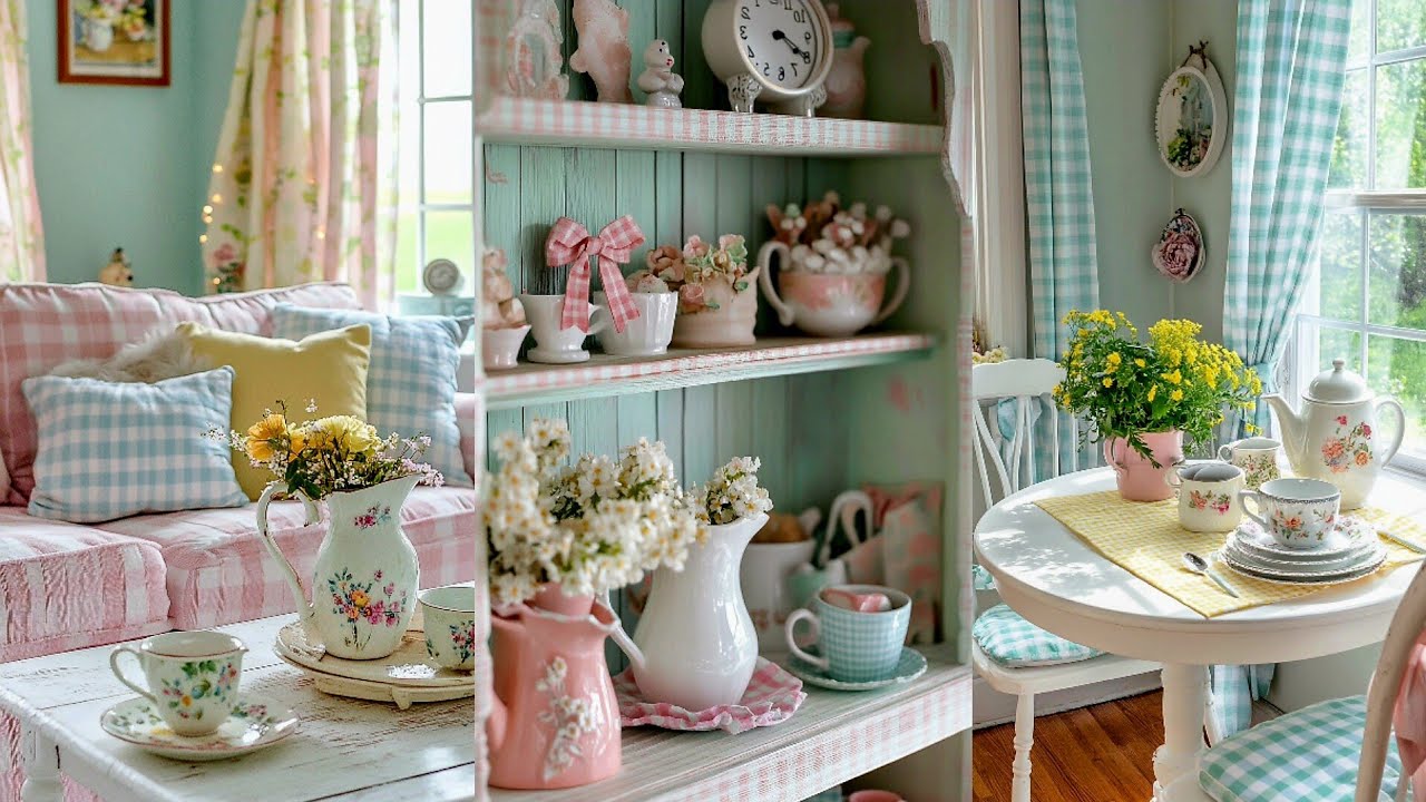 How to Style Your Home With Vintage Charm / Mix & Match Gingham & Shabby Chic Decorating Ideas 🌸🍃