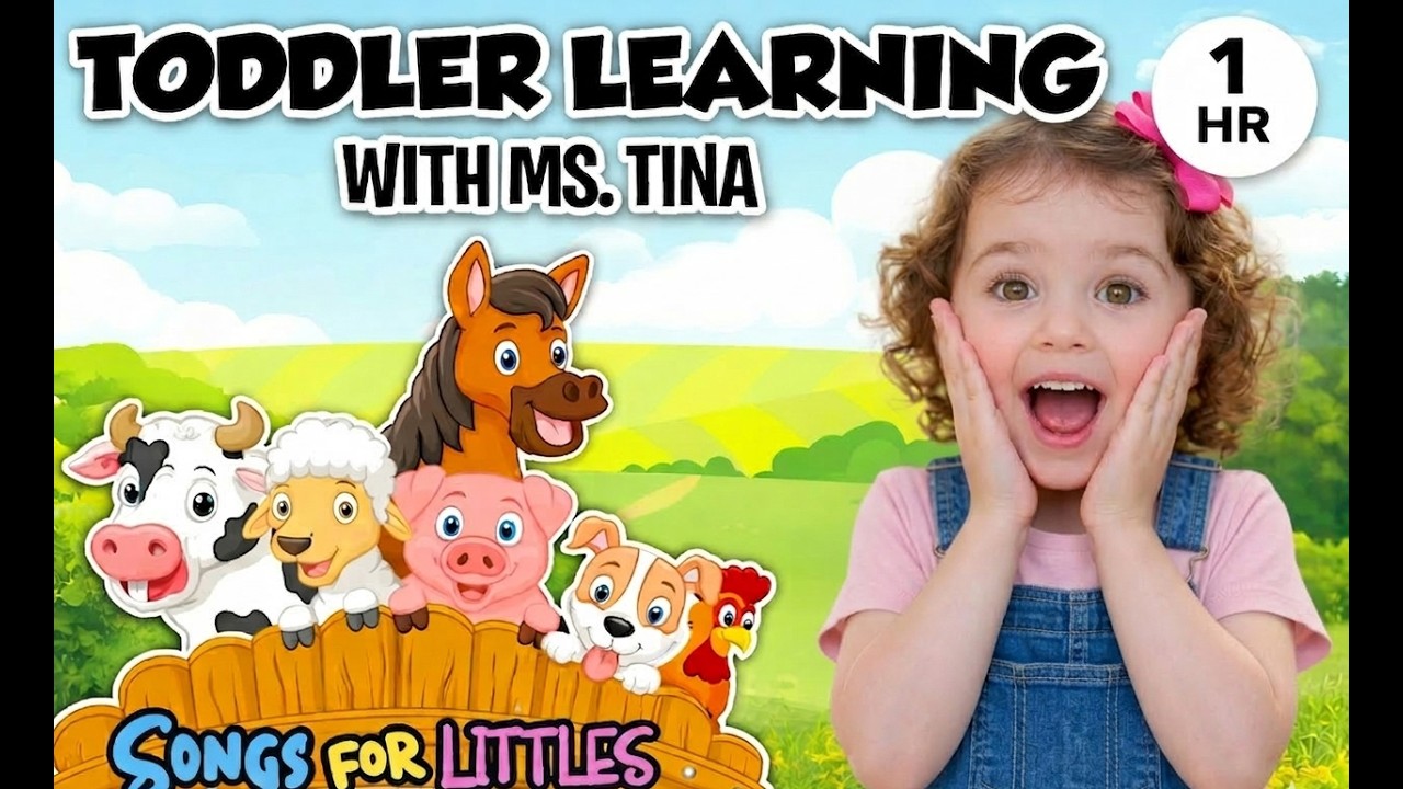 Learn Animals with Ms Tina for Toddlers - Animal Sounds, Farm Animals, Nursery Rhymes & Kids Songs