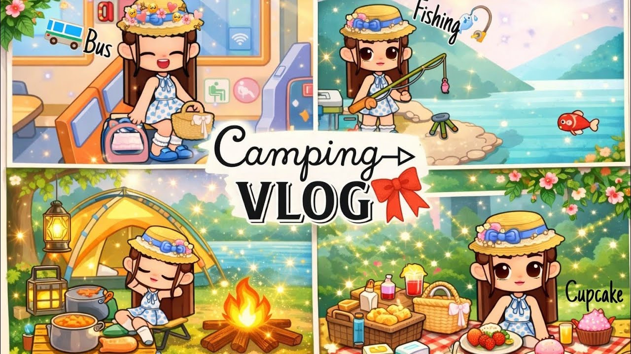 🎀🌸Camping vlog|fishing🐠|A Day in my life| #avatarworld#gameworld #kawaiiworld2023#tocaboca#indonesia