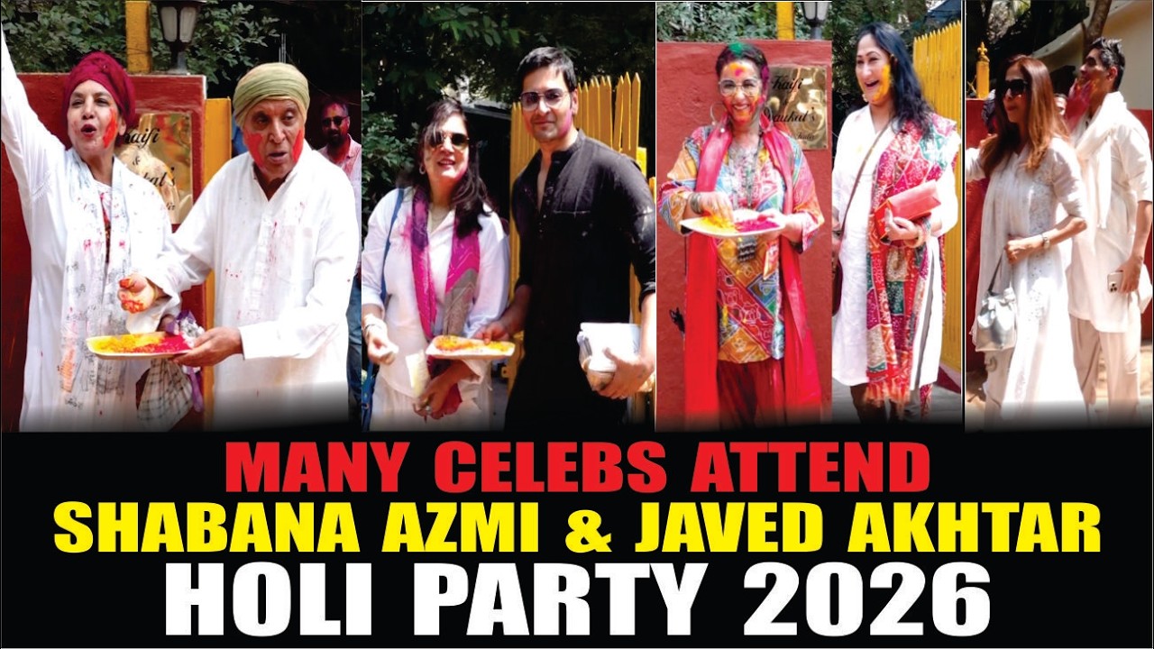 Shabana Azmi & Javed Akhtar Holi Party 2026 | Manish Malhotra, Richa Chaddha, Ali Fazal,Urmila,Divya