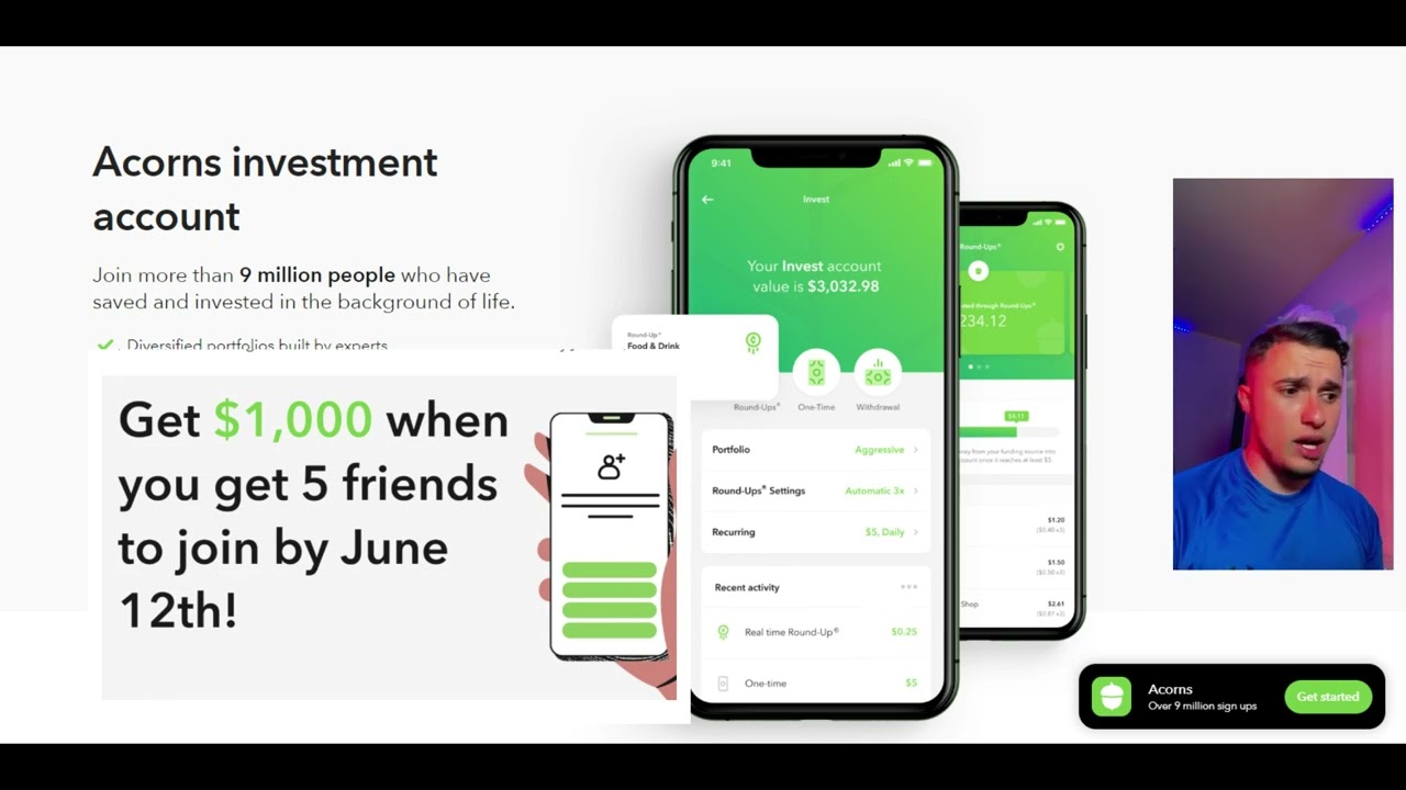 Acorns Account Series #1 :   Small Aggressive  Portfolio from $150 to $3500  (2018-2022) #Roadto25k