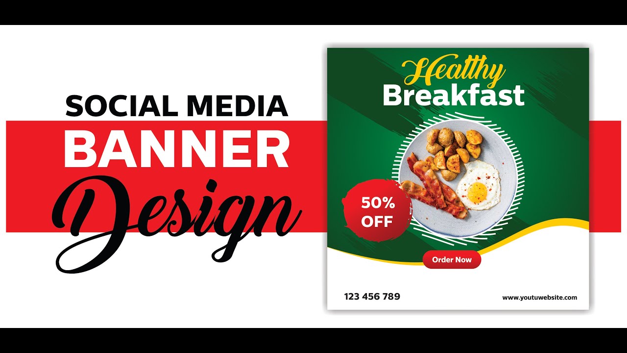 Social Media Foods Banner Design Tutorial - Coreldraw - Ahsan Sabri