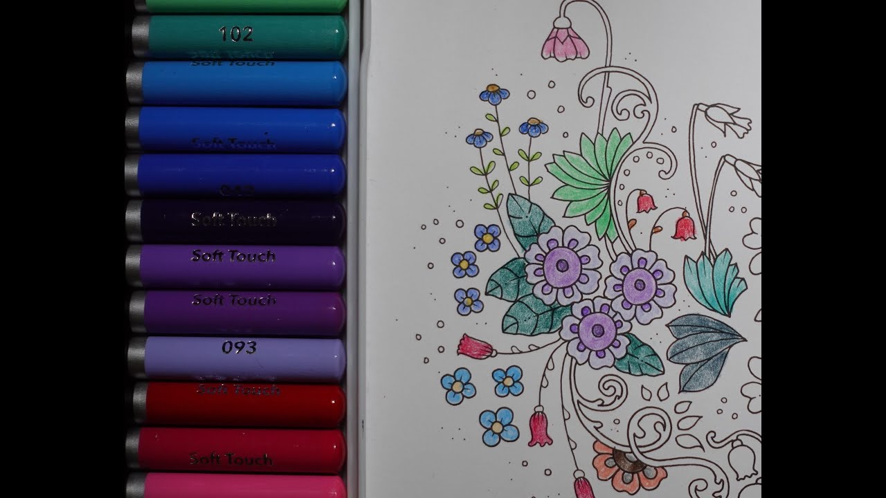 Castle Arts Monet Colouring Pencil Set Review - Colouring World of Flowers Postcard Johanna Basford