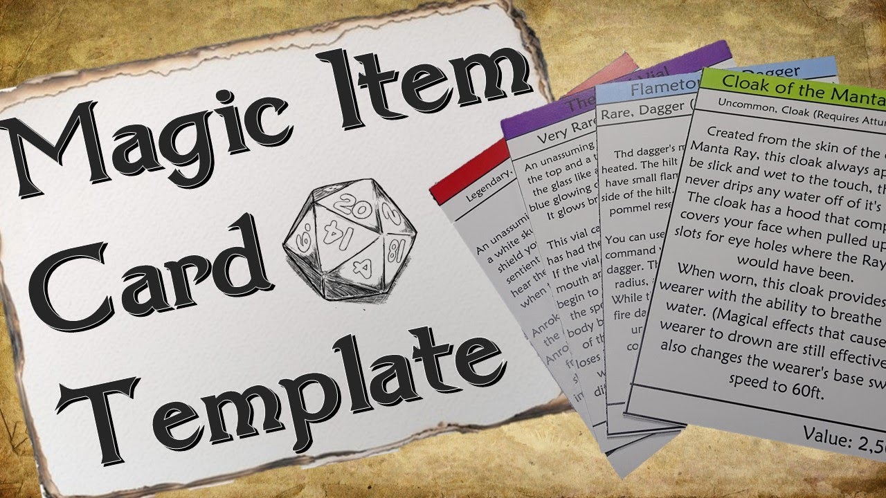 Magic Item Card Template for D&D | Free Download!
