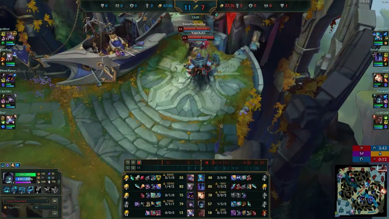 Even at deficit you tryna base race with Yorick?