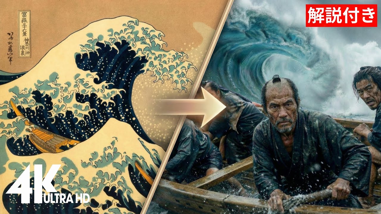 浮世絵をAI実写化で動かしたら感動だった！北斎・広重の世界へ1853年タイムワープ【解説付き】