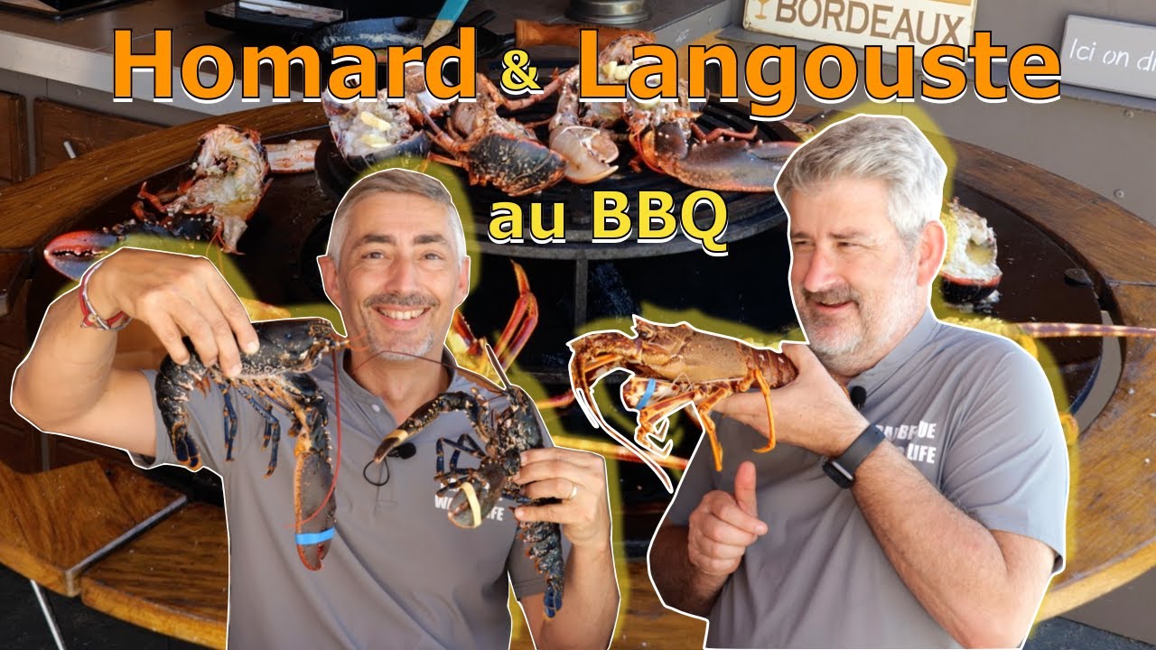 Homard bleu et Langouste au brasero plancha !!!