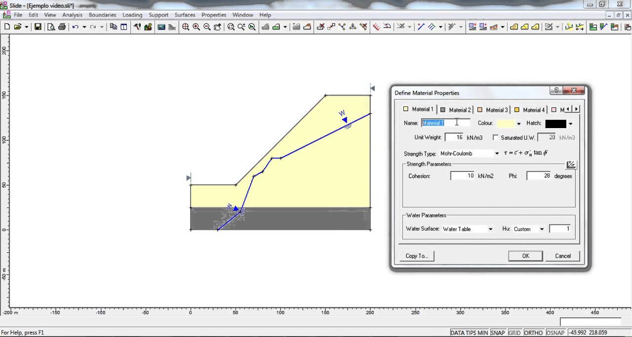 SLIDE Ejemplo: Analisis de estabilidad de taludes (tutorial)