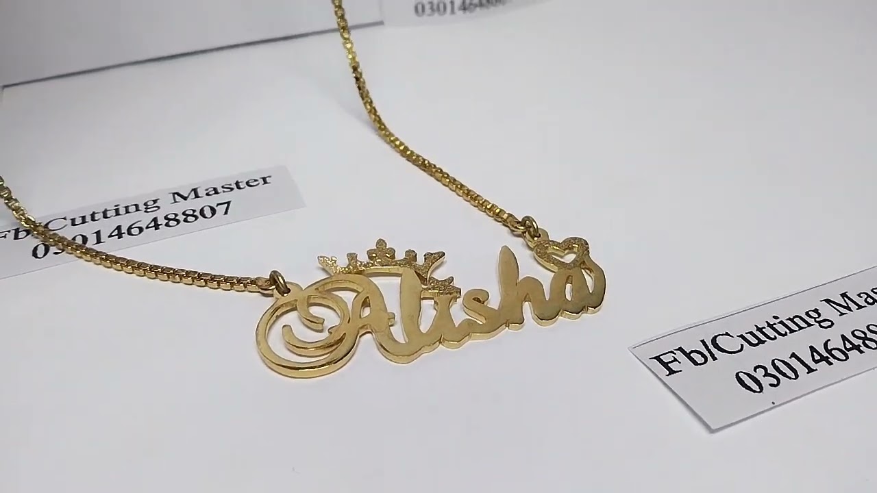 Alisha Special Customized Name Jewelry | Stylish Name Plate Gold Necklace | Nameplate Jewelry 2025
