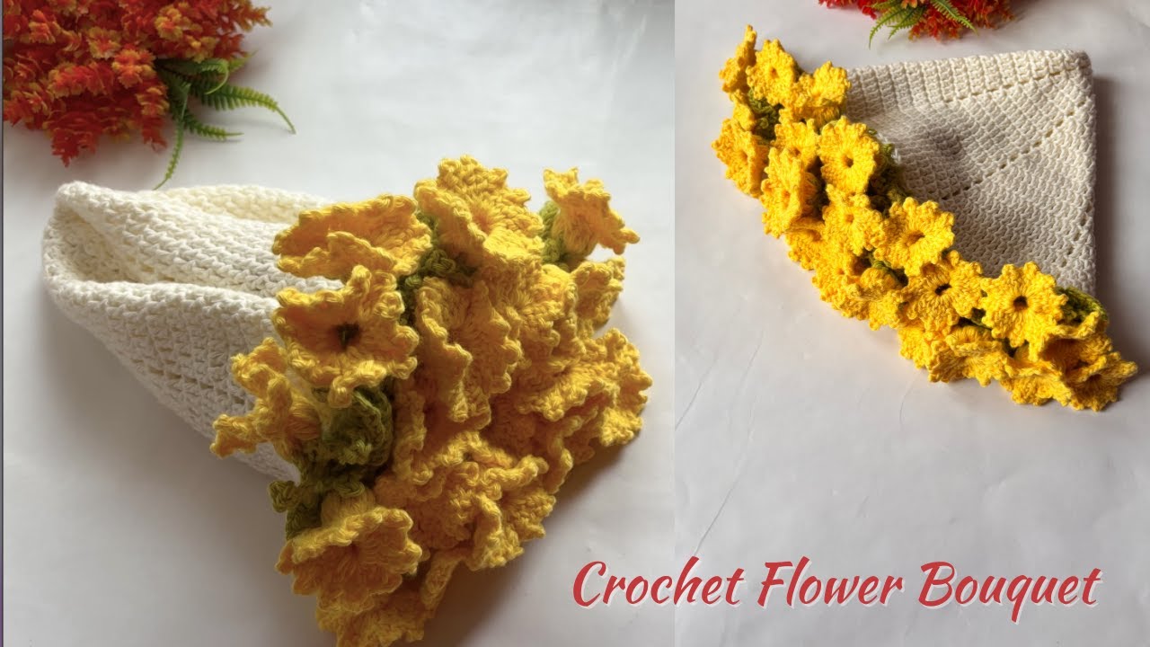 ⚡️🌷🌷Crochet Flower Bouquet Blanket for Beginners| Viral Bouquet Tutorial |Beginner friendly