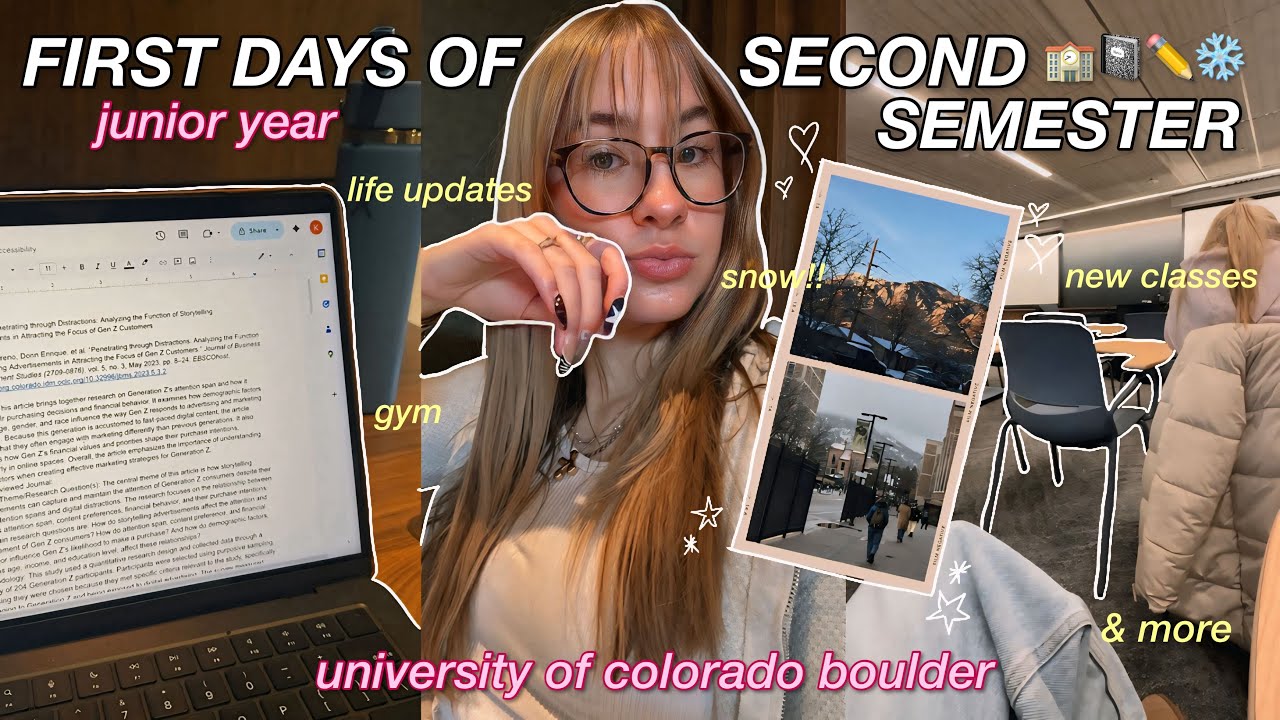 COLLEGE DAYS IN MY LIFE | second semester | classes, gym, snow, & more
