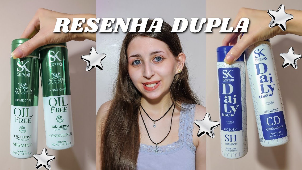CABELO LIVRE DE OLEOSIDADE! 💚💙 - resenha da linha Oil Free e Daily Use de Sarah K Professional 