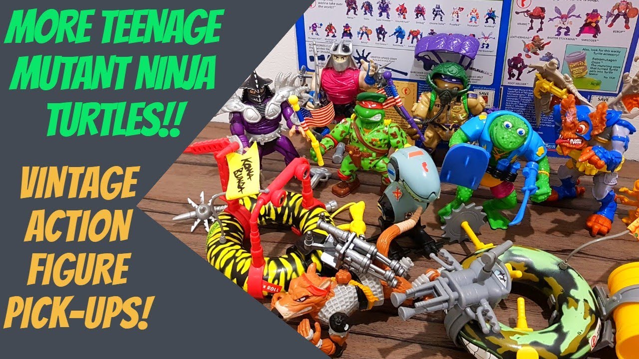 Еще больше винтажных коллекционных фигурок TMNT: фигурки и транспортные средства Черепашек-ниндзя...