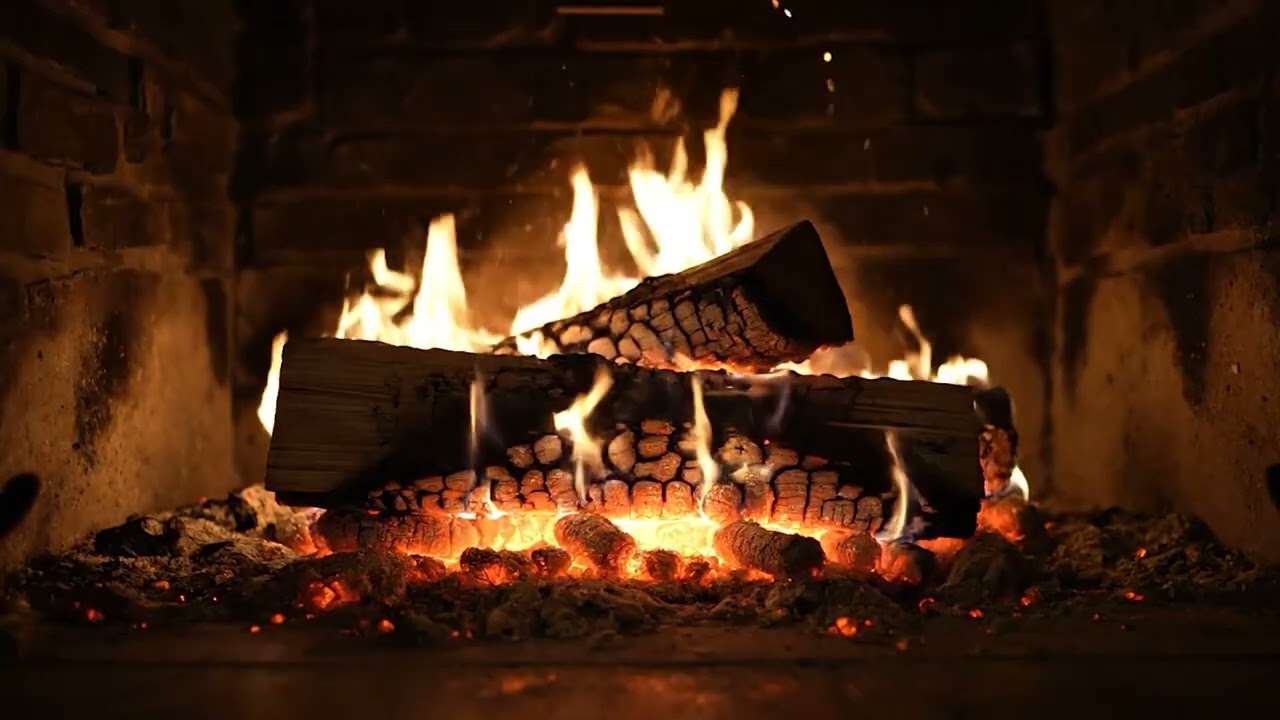 Classic Stone Fireplace 🔥 Steady Fire Ambience for Sleep, Relaxation & Focus (3 Hours Loop)
