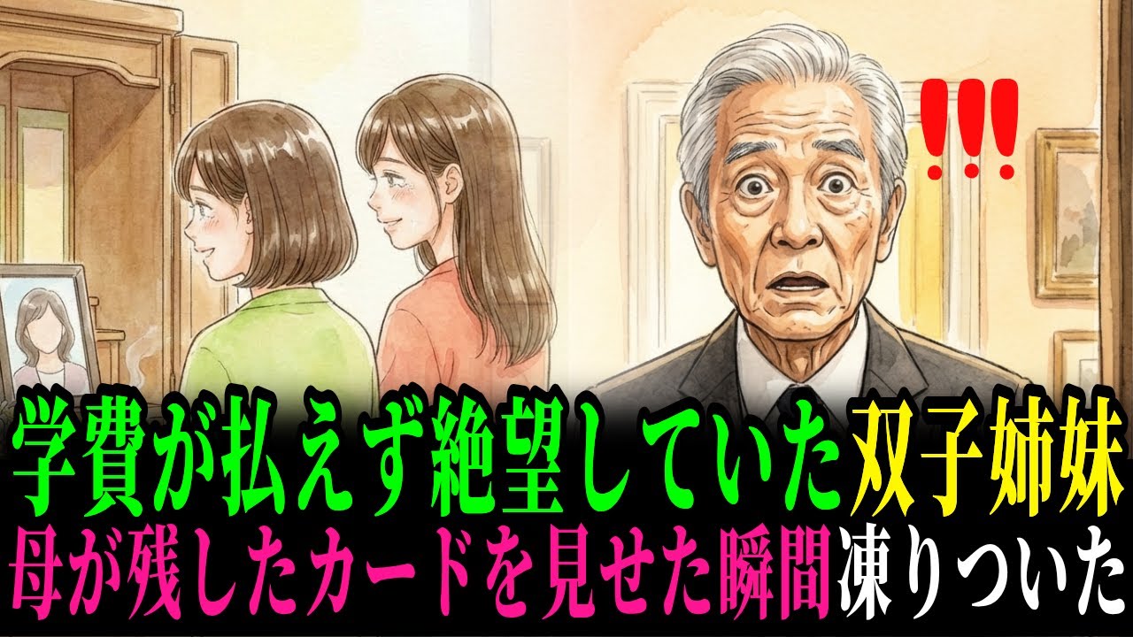 【感動】学費が払えず絶望していた双子姉妹。母が残したカードを見せた瞬間、職員が凍りついた