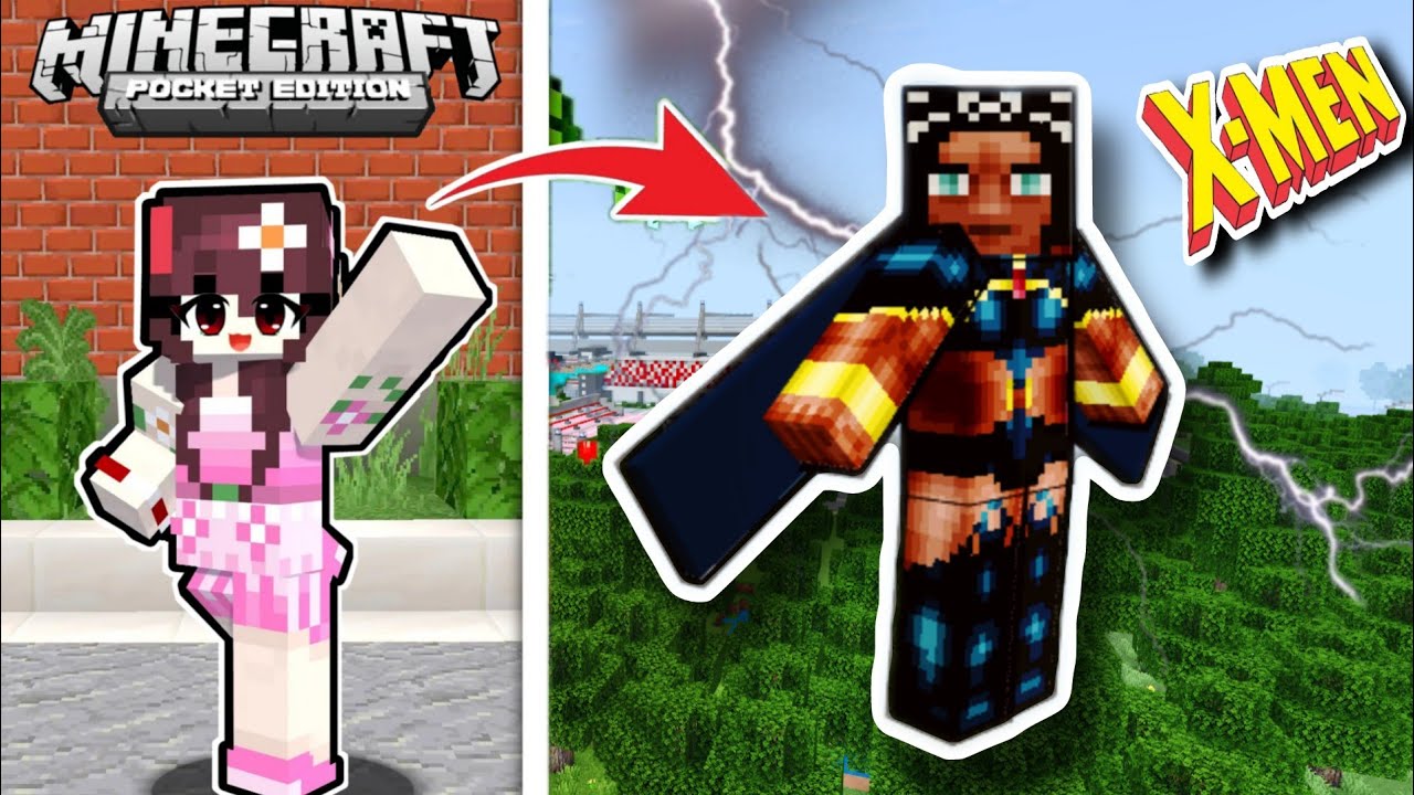 Naging si Storm ako ng X-Men para iligtas ang mga Villagers sa Minecraft PE!