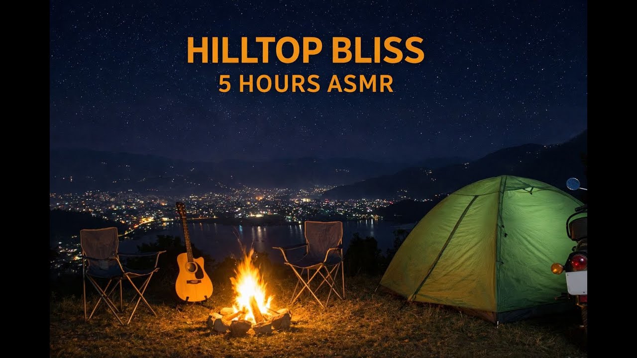 Night Camping Campfire Sounds 🔥 | 5 Hour Firewood ASMR for Sleep & Stress Relief