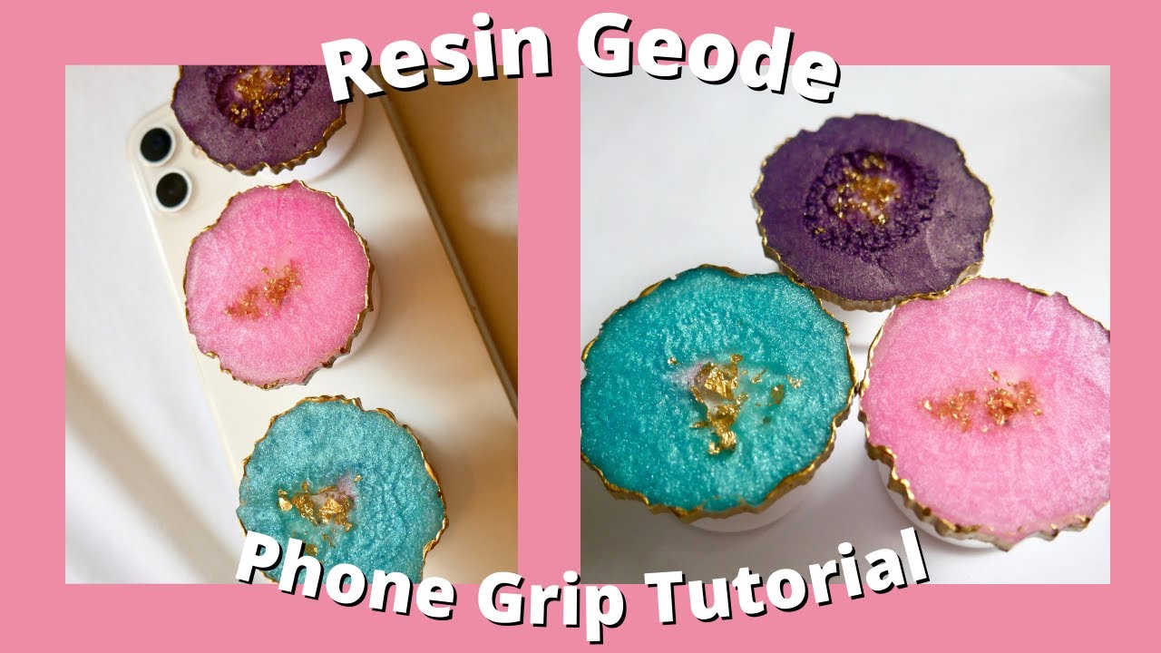 How To Make Resin Geode-Inspired Phone Grips | Resin Phone Grip Tutorial |