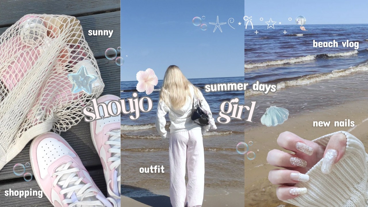 Shoujo girl diaries 🐬🎐| aesthetic beach vlog, shopping, new nails, last uni day, thrift store ♡