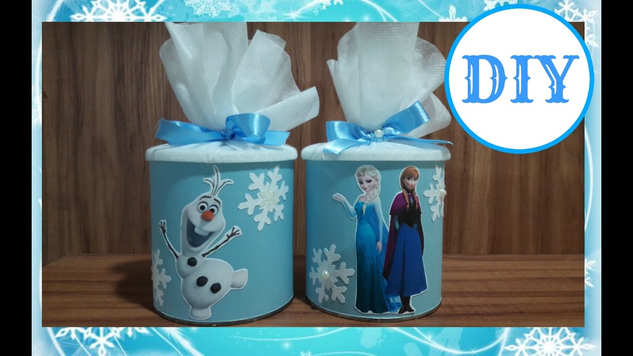 DIY | LEMBRANÇA COM LATA DE LEITE | TEMA FROZEN || Taisa Alves