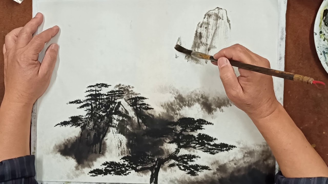 水墨黃山（9）Huangshan陈铭显 (陳銘顯 ) Modern Chinese Painting by Chen  Ming-Hsien水墨画～山水～東洋画～繪畫