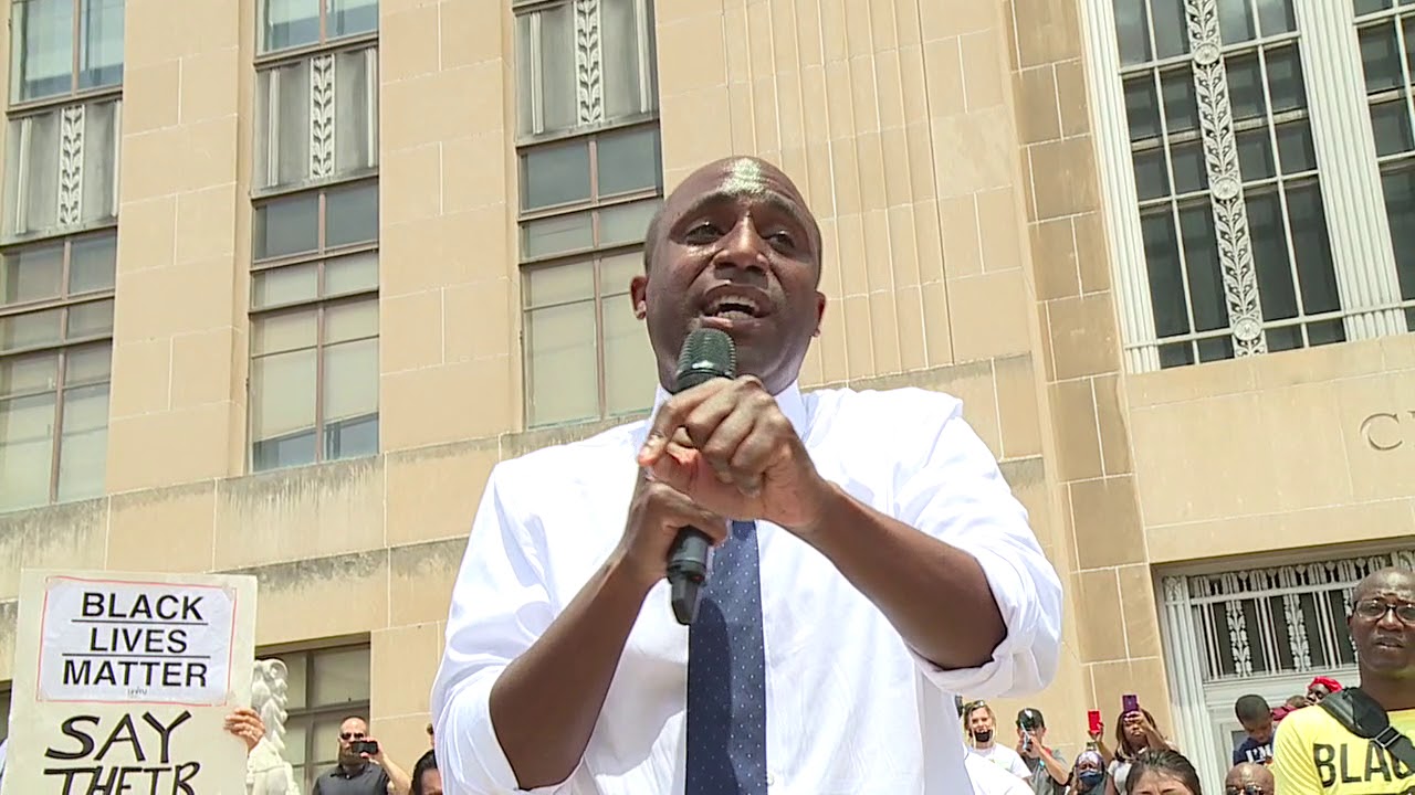 Kansas City, Missouri Mayor Quinton Lucas Delivers Speech During Rally at KCMO City Hall