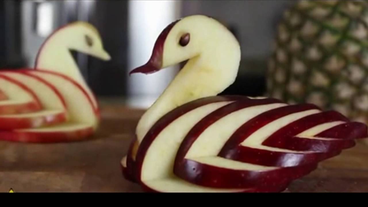 Un Cisne de una Manzana Edible Apple Swan