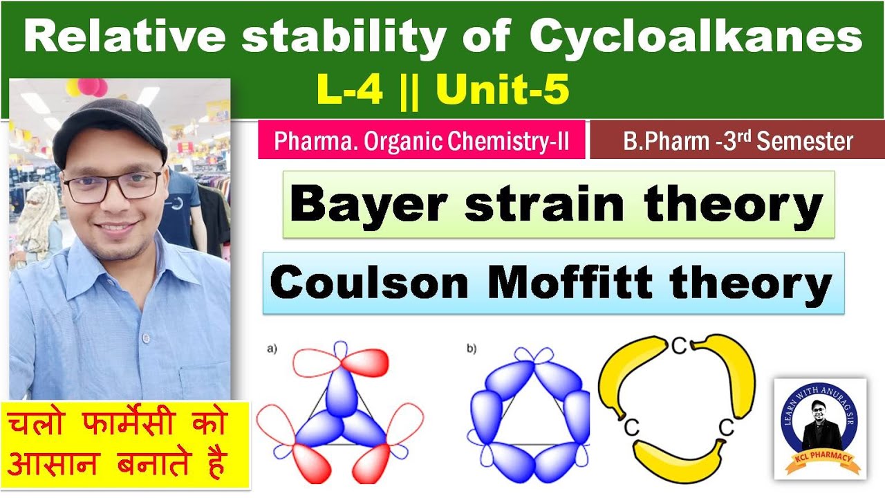 Bayer Strain theory | Coulson Moffitt Theory | L-4 Unit-5 Pharm Organic Chemistry-Ii 3rd Sem B.Pharm