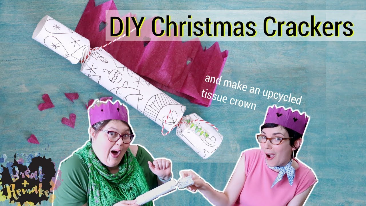 DIY Christmas Crackers - plus making an upcycled tissue crown