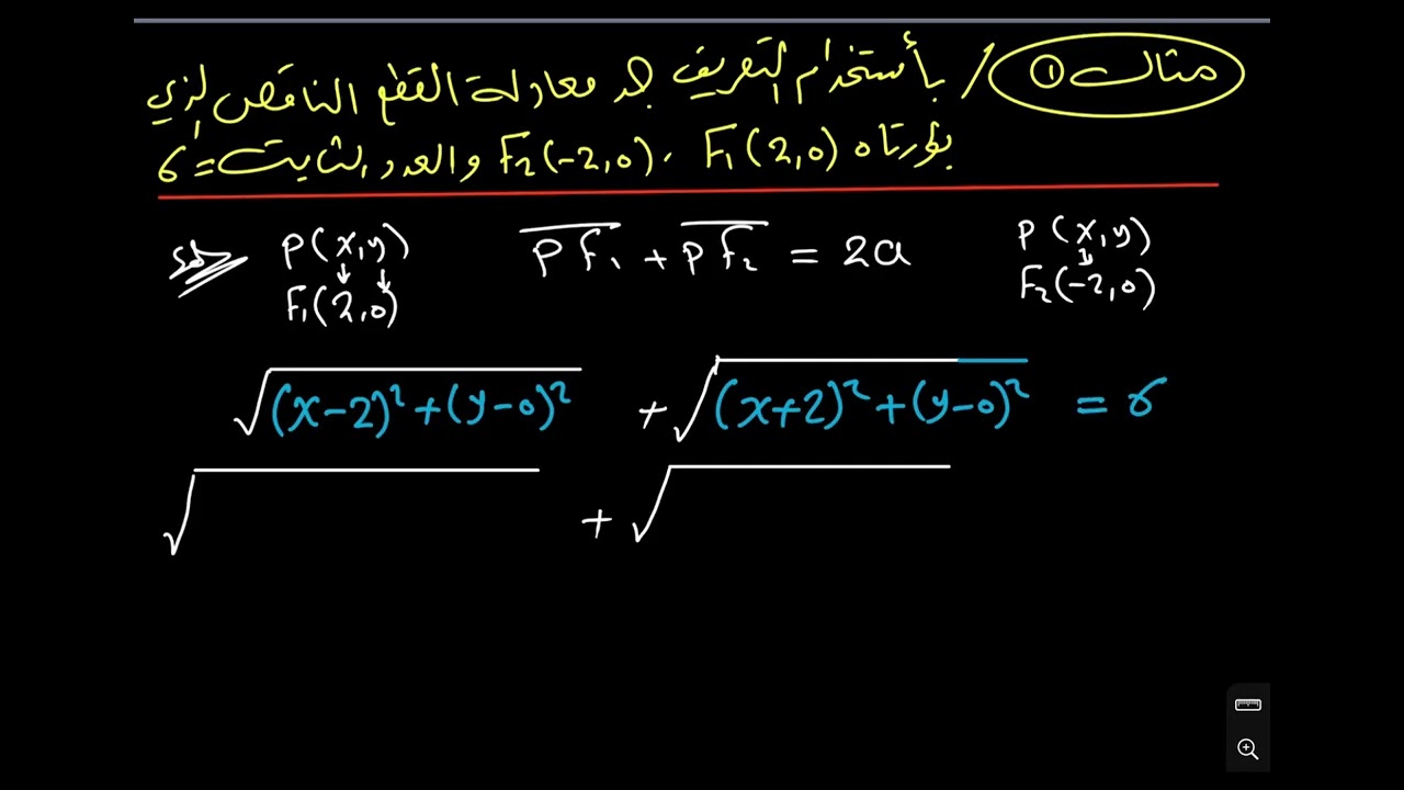 القطع الناقص / المحاضرة الأولى / الأستاذ محمد خضير علي 