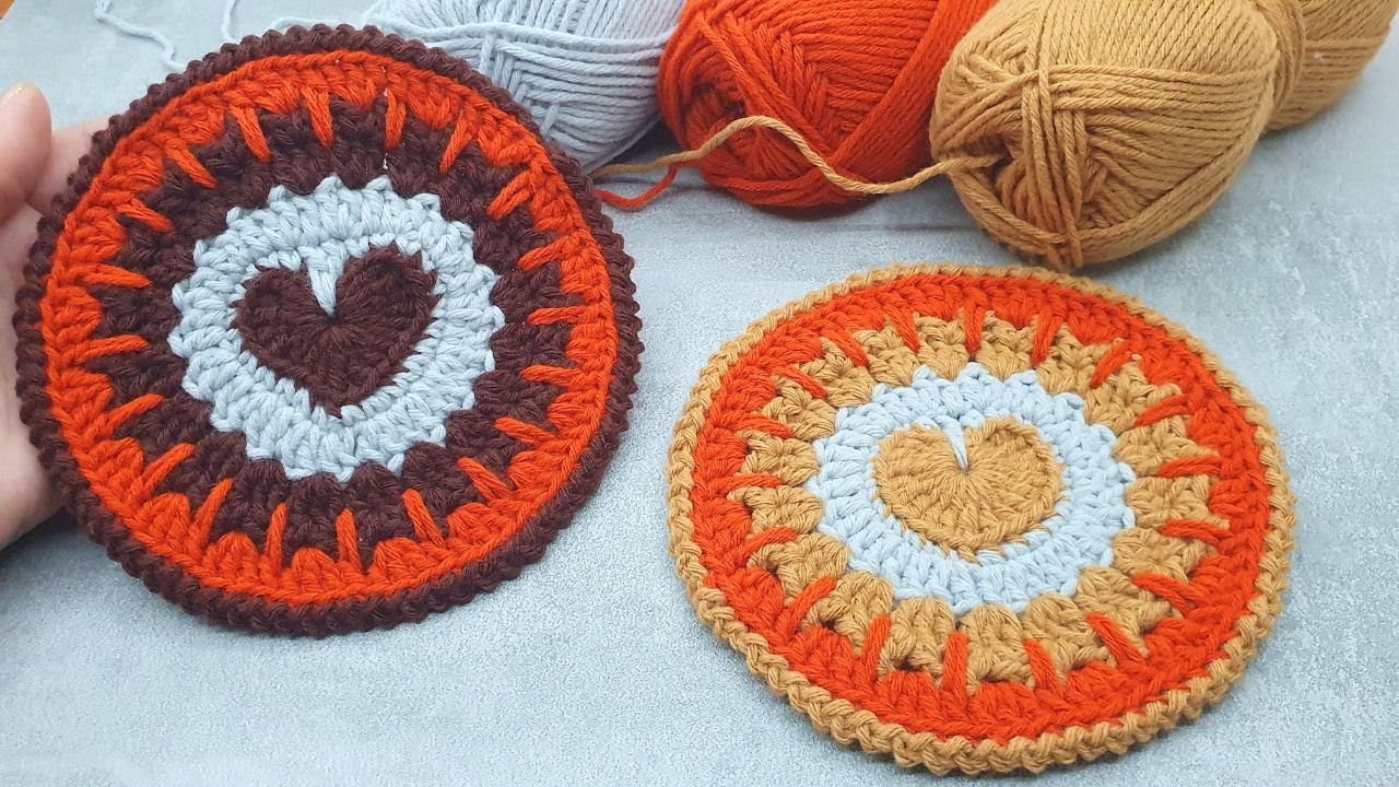 Discover the Secret to Create Stunning Crochet Coasters for Valentine's Day | Cute Coaster Heart
